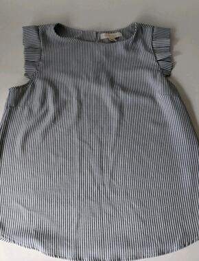 Monteau Los Angeles Top - Blue White Stripes - Size Med